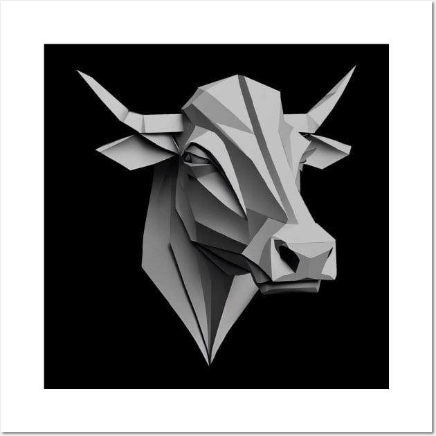 Cow head illustration Wall Art by Marhcuz